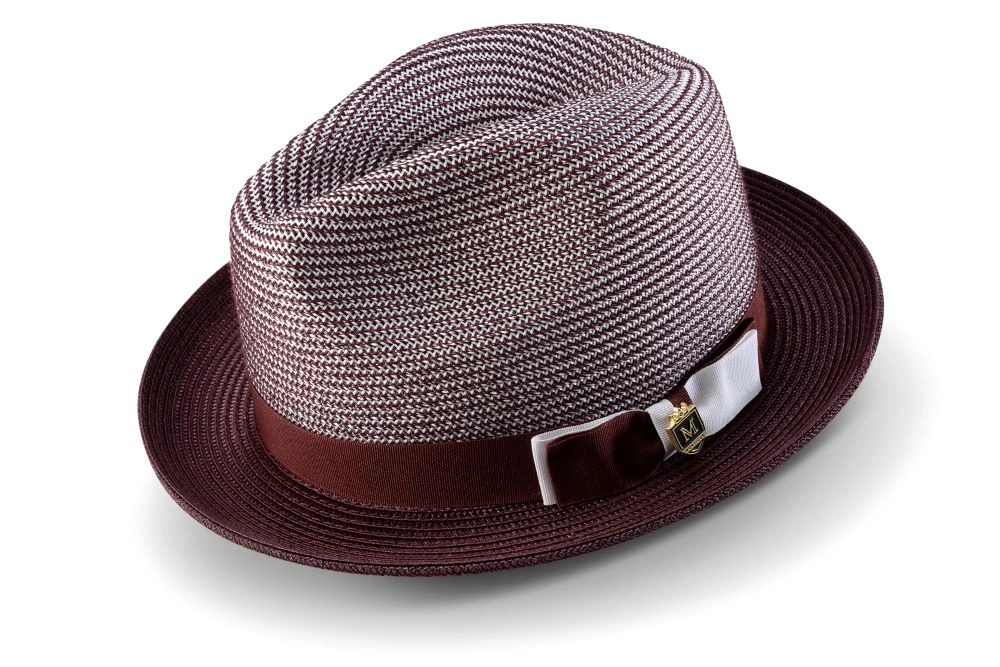 Elegant Herre Hat: Sort & Sølv Flet, Bånd – Perfekt Stil!